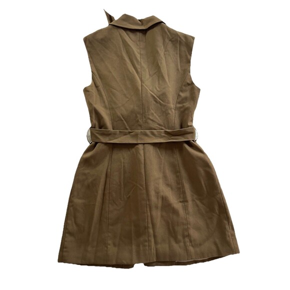 Crescent Sleeveless Vest Blazer Dress M Brown Twee Preppy - Picture 3 of 11